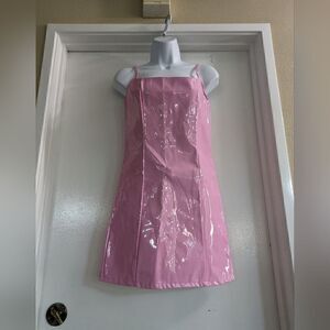 Pretty little thing PU pink dress